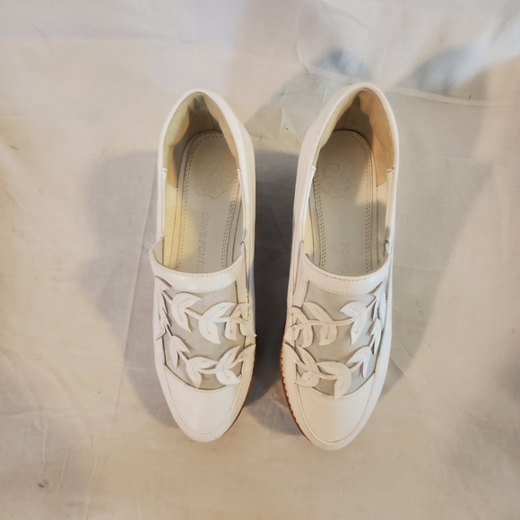 Anne Fontaine Size 36 White slip on Leather Platform Shoes - Picture 5 of 7